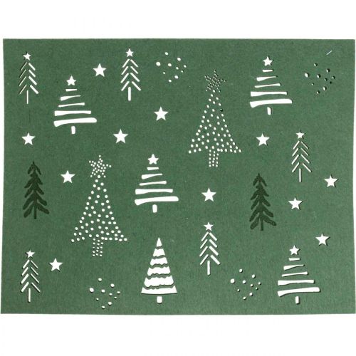 Floristik24 Tovaglietta natalizia decorazione per la tavola in feltro verde 45×35 cm 4pz