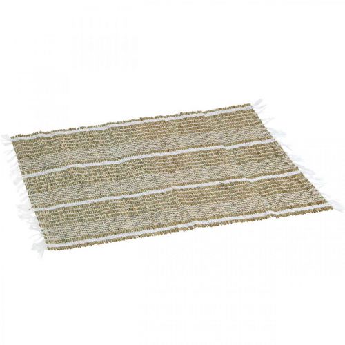 Floristik24 Tovaglietta Seagrass naturale, bianco Tovaglietta runner piccola 47×33 cm