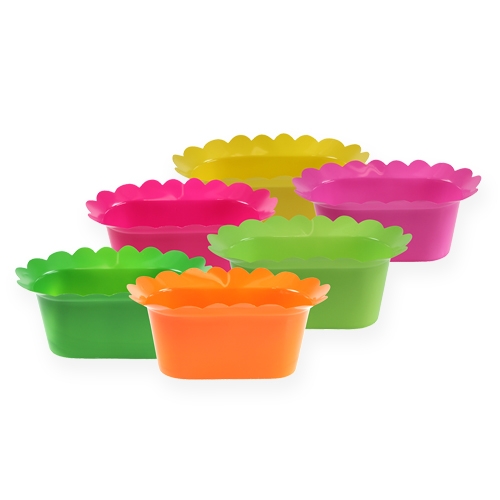 Floristik24 Vaso in plastica ovale colorato 23cm 10pz