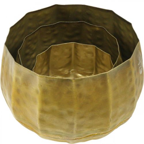 Prodotto Vaso da fiori decorativo in metallo ottone Ø22,5/18,5/14,5 cm set di 3