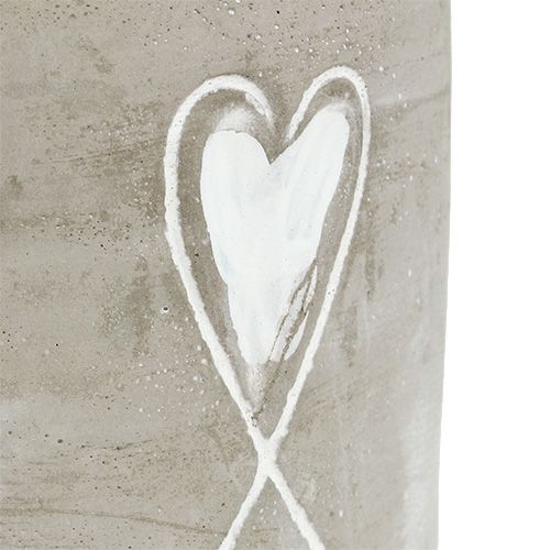 Floristik24 Vaso in cemento con cuore Ø8cm H7cm 6 pezzi