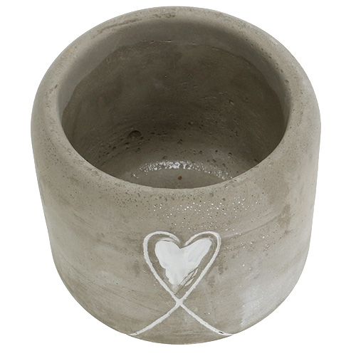 Floristik24 Vaso in cemento con cuore Ø8cm H7cm 6 pezzi
