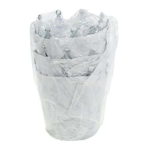 Floristik24 Corona di zinco Grigio lavato Ø10cm H9,5cm 6 pezzi