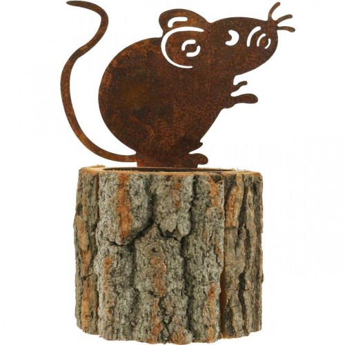 Prodotto Vaso da fiori fioriera in legno effetto legno topo ruggine H24cm