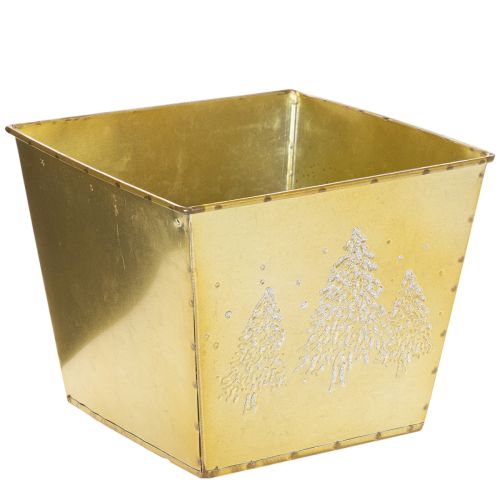 Vaso in metallo con motivo abete scintillante, 18 cm
