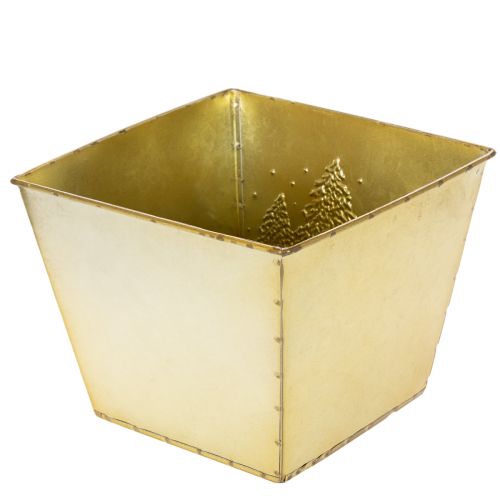 Vaso in metallo con motivo abete scintillante, 18 cm | Floristik24.it