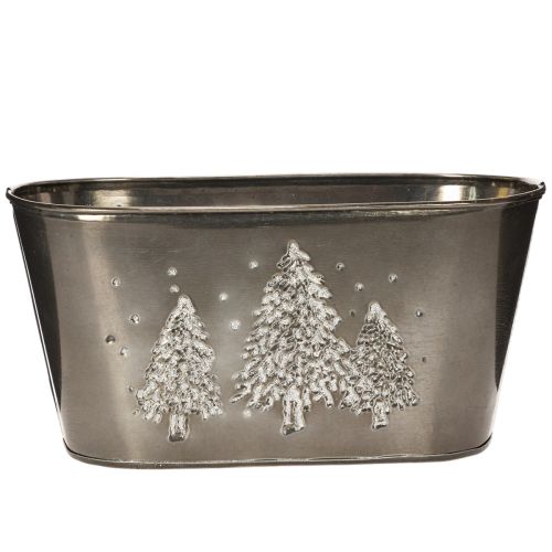 Fioriera ovale con decorazione a rilievo di abete, 25 cm