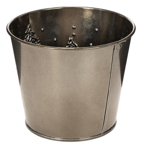 Fioriera in metallo con alberelli glitterati, 13 cm | Floristik24.it