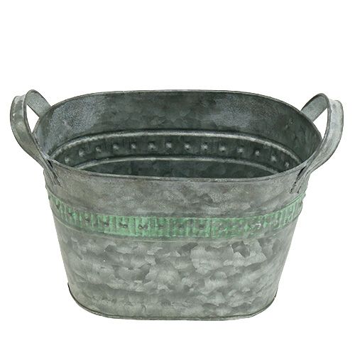 Floristik24 Vaso in zinco ovale 20cm x 12cm H14cm