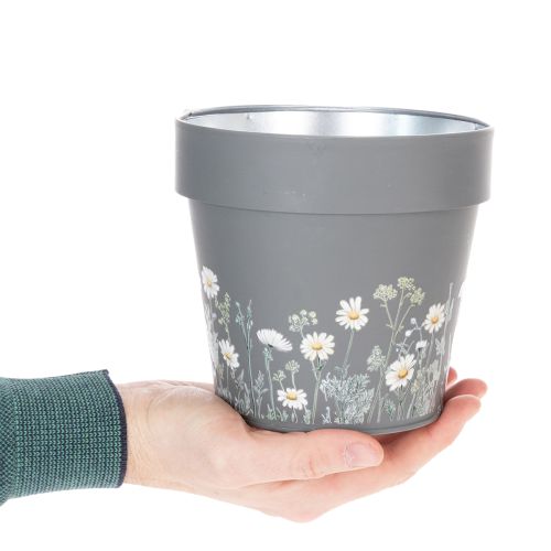 Prodotto Vaso da fiori con delicato motivo di fiori selvatici, pratico da usare su balcone o terrazza, 15 cm, 3 pezzi