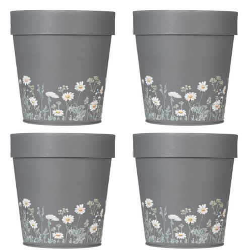Prodotto Vaso da fiori con motivo floreale per la decorazione moderna della casa e del balcone estivo, 13 cm, 4 pezzi
