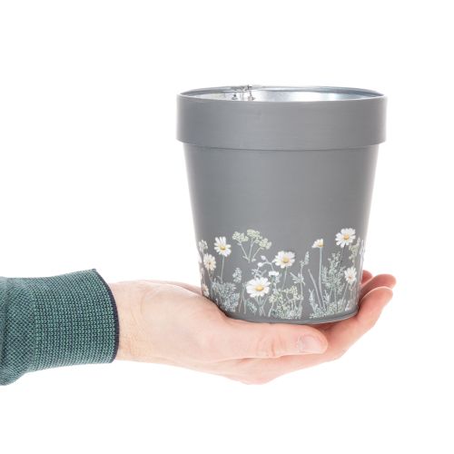 Prodotto Vaso da fiori con motivo floreale per la decorazione moderna della casa e del balcone estivo, 13 cm, 4 pezzi