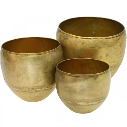 Prodotto Vasi decorativi vasi in metallo effetto ottone Ø17,5/15/13 cm set di 3