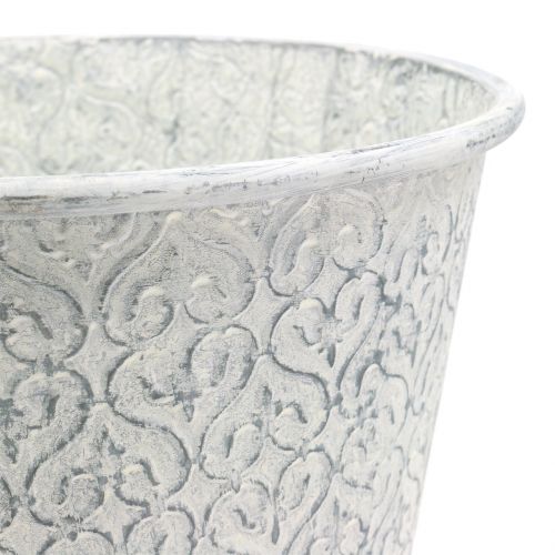Floristik24 Secchio in Zinco Bianco Lavato Ø29cm H28cm