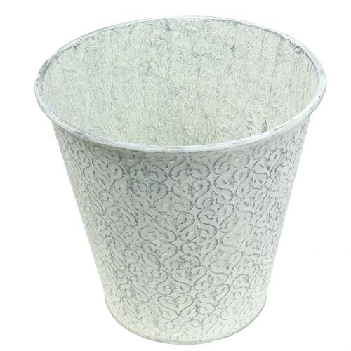 Floristik24 Secchio in Zinco Bianco Lavato Ø29cm H28cm