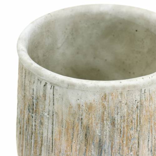 Floristik24 Fioriera natura rigata pesante Ø14cm 2 pezzi