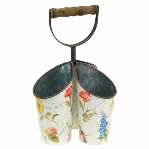 Floristik24 Vaso da fiori design floreale con manico a forcella 3 pezzi H27cm