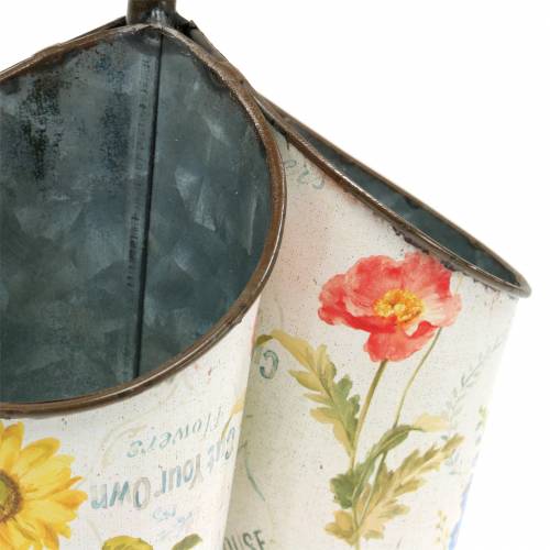 Prodotto Vaso da fiori design floreale con manico a forcella 3 pezzi H27cm