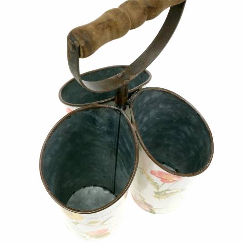 Floristik24 Vaso da fiori design floreale con manico a forcella 3 pezzi H27cm