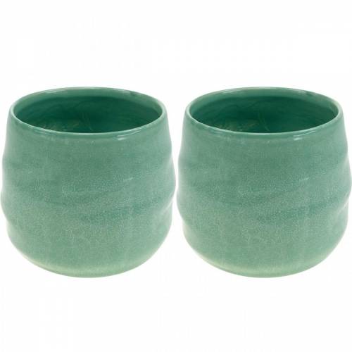 Floristik24 Vaso in ceramica, vaso per piante, vaso in ceramica ondulata Ø16cm 2pz