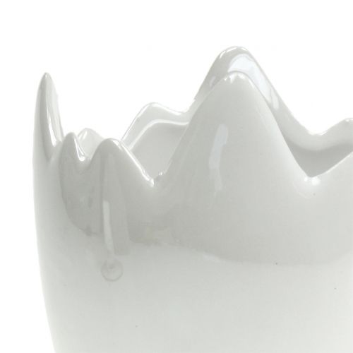 Floristik24 Fioriera guscio d&#39;uovo madreperla bianca Ø11cm H11cm 2 pezzi