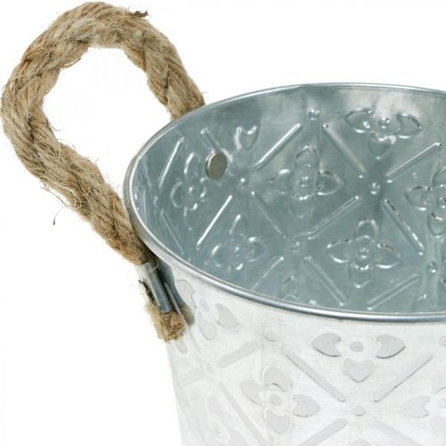 Floristik24 Portavasi con manici, ciotola decorativa con motivo floreale, vaso in metallo Ø14.5cm