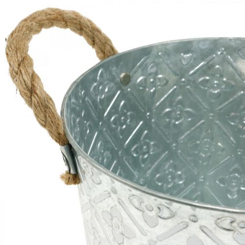 Floristik24 Vaso decorativo in metallo, portavaso con motivo floreale, vaso in metallo per piantare Ø20,5 cm