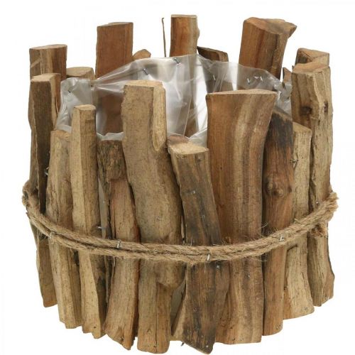 Fioriera in legno fioriera rustica fioriera natura H15cm Ø15.5cm