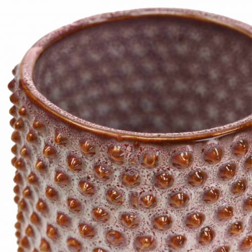 Floristik24 Fioriera in ceramica smaltata rosa, arancio Ø7,5cm H8cm 4pz