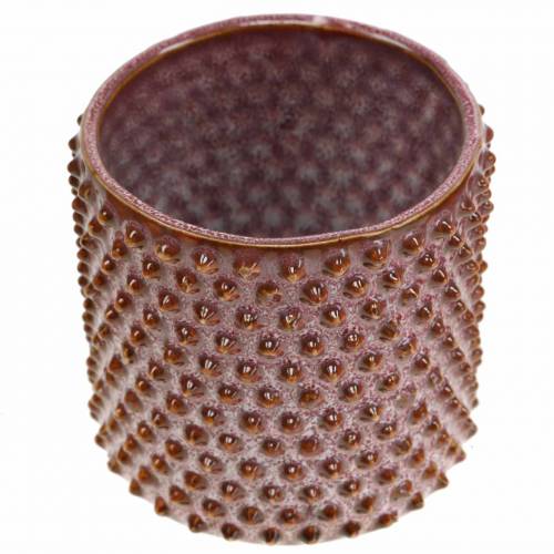 Floristik24 Fioriera in ceramica smaltata rosa, arancio Ø7,5cm H8cm 4pz