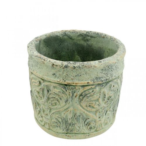 Vaso per piante aspetto antico verde, vaso per fiori oro cemento Ø9,5cm H10,5cm