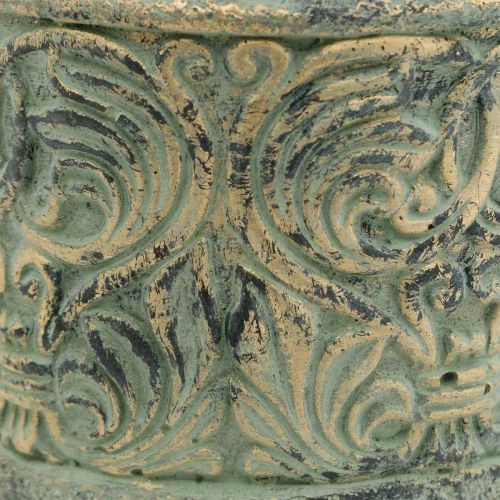 Floristik24 Fioriera aspetto antico vaso in cemento verde, oro Ø11cm H12,5cm