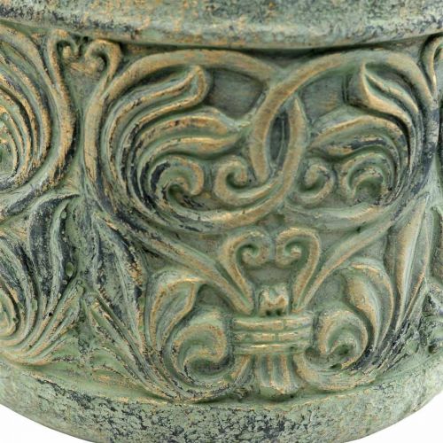 Floristik24 Fioriera aspetto antico verde, vaso da fiori in cemento dorato Ø13,5 cm H14,5 cm