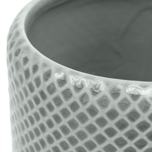 Floristik24 Fioriera con motivo intrecciato, cachepot in ceramica, vaso in ceramica Ø16cm 2pz