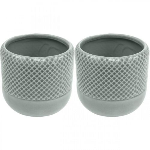 Floristik24 Fioriera con motivo intrecciato, cachepot in ceramica, vaso in ceramica Ø16cm 2pz