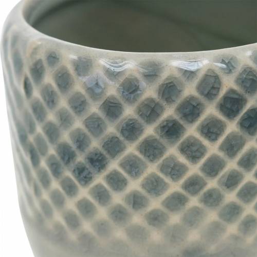 Floristik24 Mini fioriera, lanterna in ceramica, vaso per piante, decorazione in ceramica con motivo a cesto Ø8,5 cm 6 pezzi
