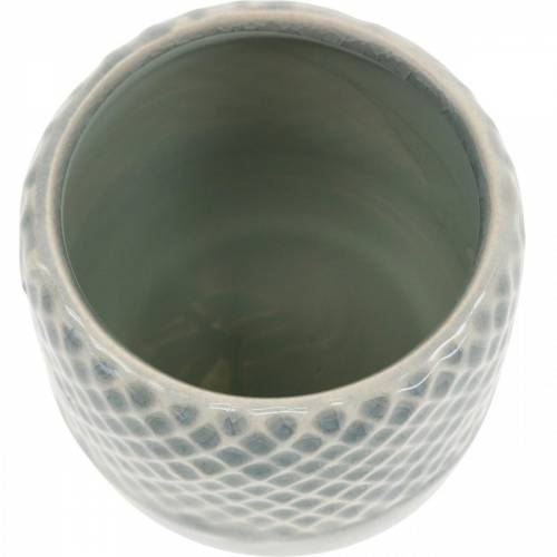 Floristik24 Mini fioriera, lanterna in ceramica, vaso per piante, decorazione in ceramica con motivo a cesto Ø8,5 cm 6 pezzi