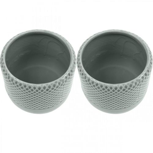 Floristik24 Fioriera con motivo intrecciato, cachepot in ceramica, vaso in ceramica Ø16cm 2pz