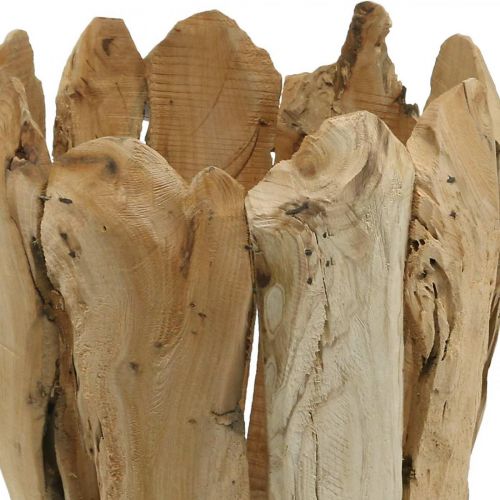 Floristik24 Portavaso in legno di Paulownia, cachepot, decoro in legno H32cm Ø28cm