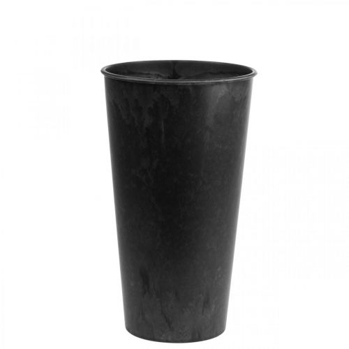 Vaso da terra nero Vaso in plastica antracite Ø17,5cm H28cm