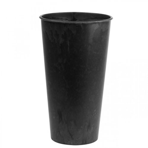 Floristik24 Vaso da terra nero Vaso in plastica antracite Ø19cm H33cm