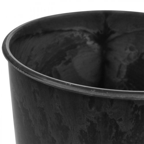 Floristik24 Vaso da terra nero Vaso in plastica antracite Ø19cm H33cm