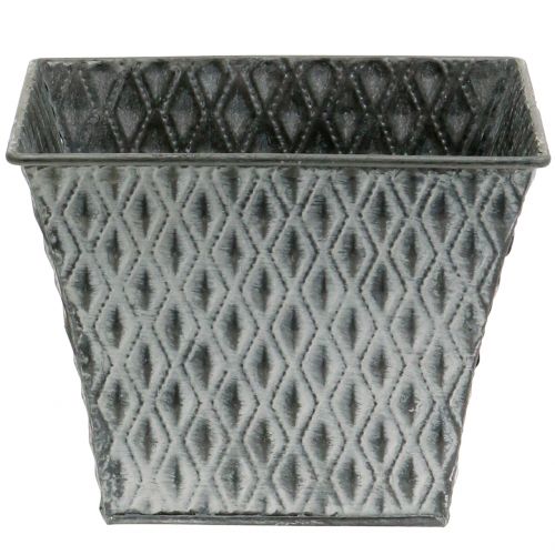 Prodotto vaso di zinco con motivo a diamante H15cm