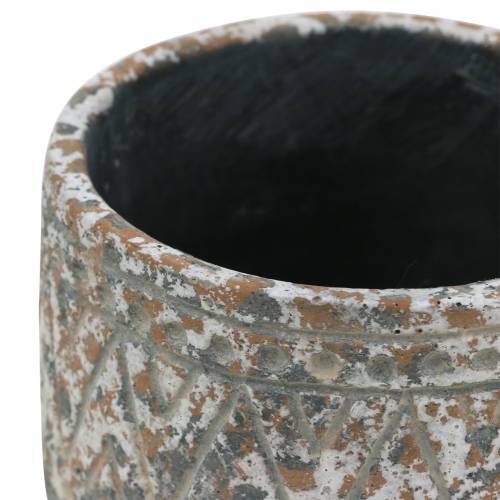 Prodotto Vaso per fioriera in cemento antico grigio / bianco Ø11cm H10,5cm 6 pezzi