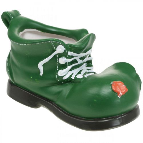 Prodotto Decorazione fioriera, scarpa verde con riccio, ceramica 14x13cm H13cm