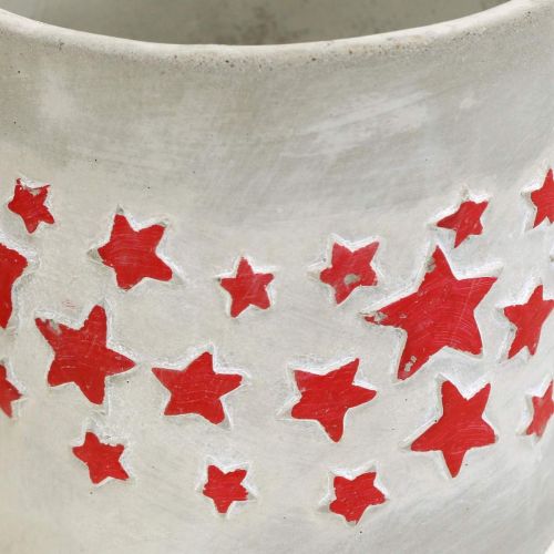 Prodotto Fioriera con stelle, decorazione in ceramica, aspetto cemento, fioriera natalizia Ø12.5cm H11cm 3 pezzi