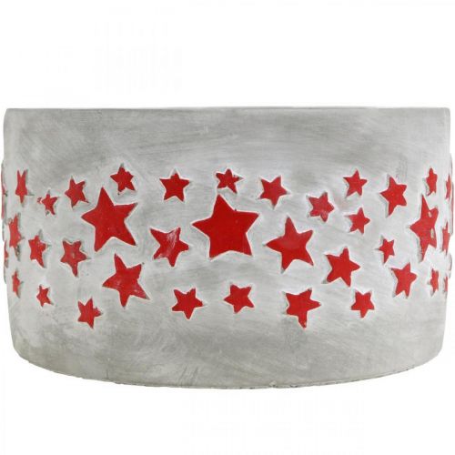 Prodotto Vaso per l&#39;Avvento, fioriera con stelle, decoro cemento Ø20cm H11cm