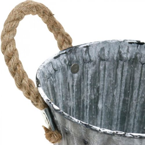 Prodotto Portavasi con manici, cachepot in metallo, vaso decorativo per piantare Ø14,5cm