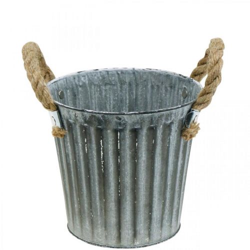 Vaso in metallo per piantare, cachepot, vaso per piante con manici Ø18cm