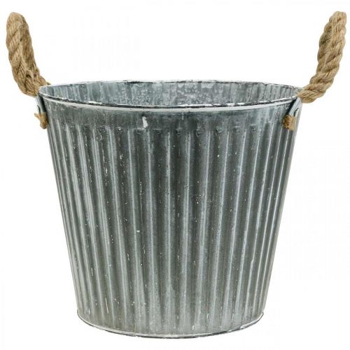 Prodotto Fioriera, vaso decorativo con manici, vaso in metallo per piantare Ø25,5 cm